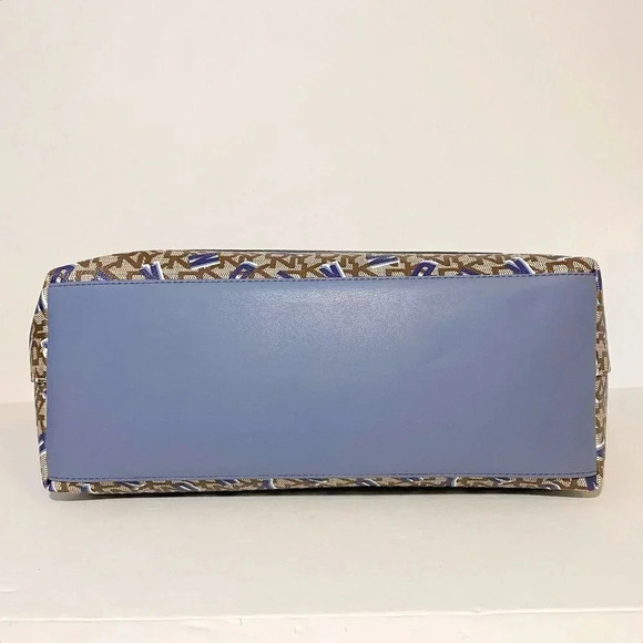 DKNY Shoulder Tote Satchel Bag Monogram Print Blue, Brown NWT - Picture 11 of 13